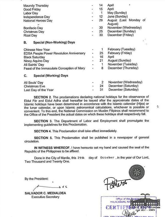 2022年菲律宾法定假期和特别假期法律文本第二页.jpg